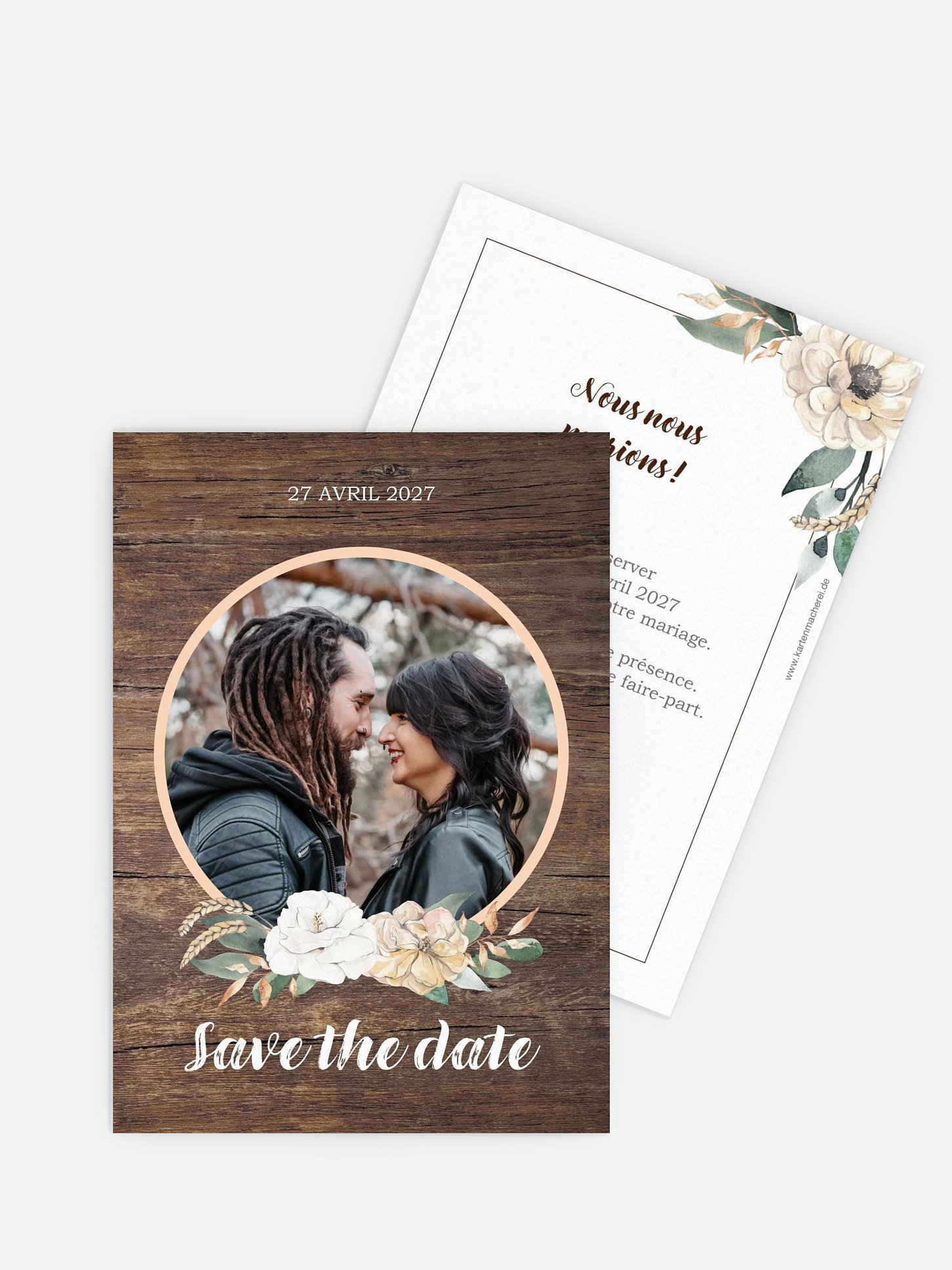 Save the date Fleurs champêtres