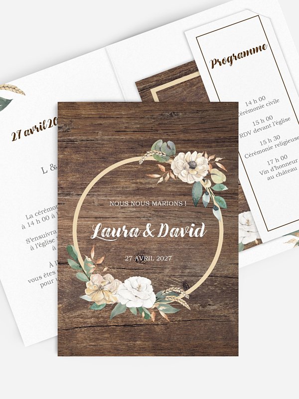 Faire-part de mariage Fleurs champêtres