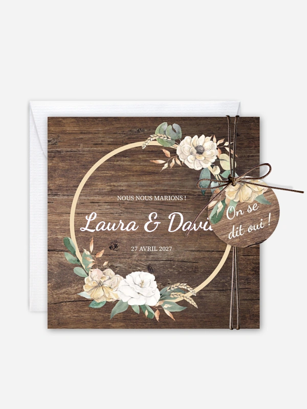 Faire-part de mariage Fleurs champêtres