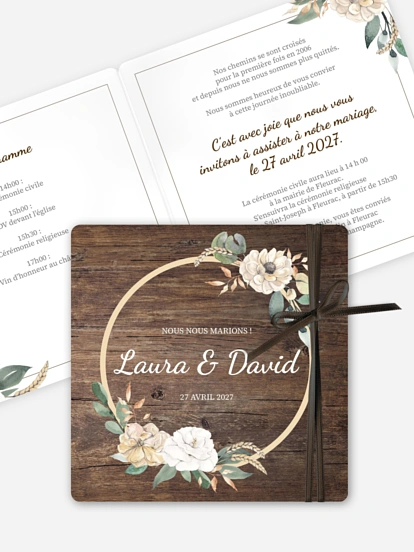 Faire-part de mariage Fleurs champêtres
