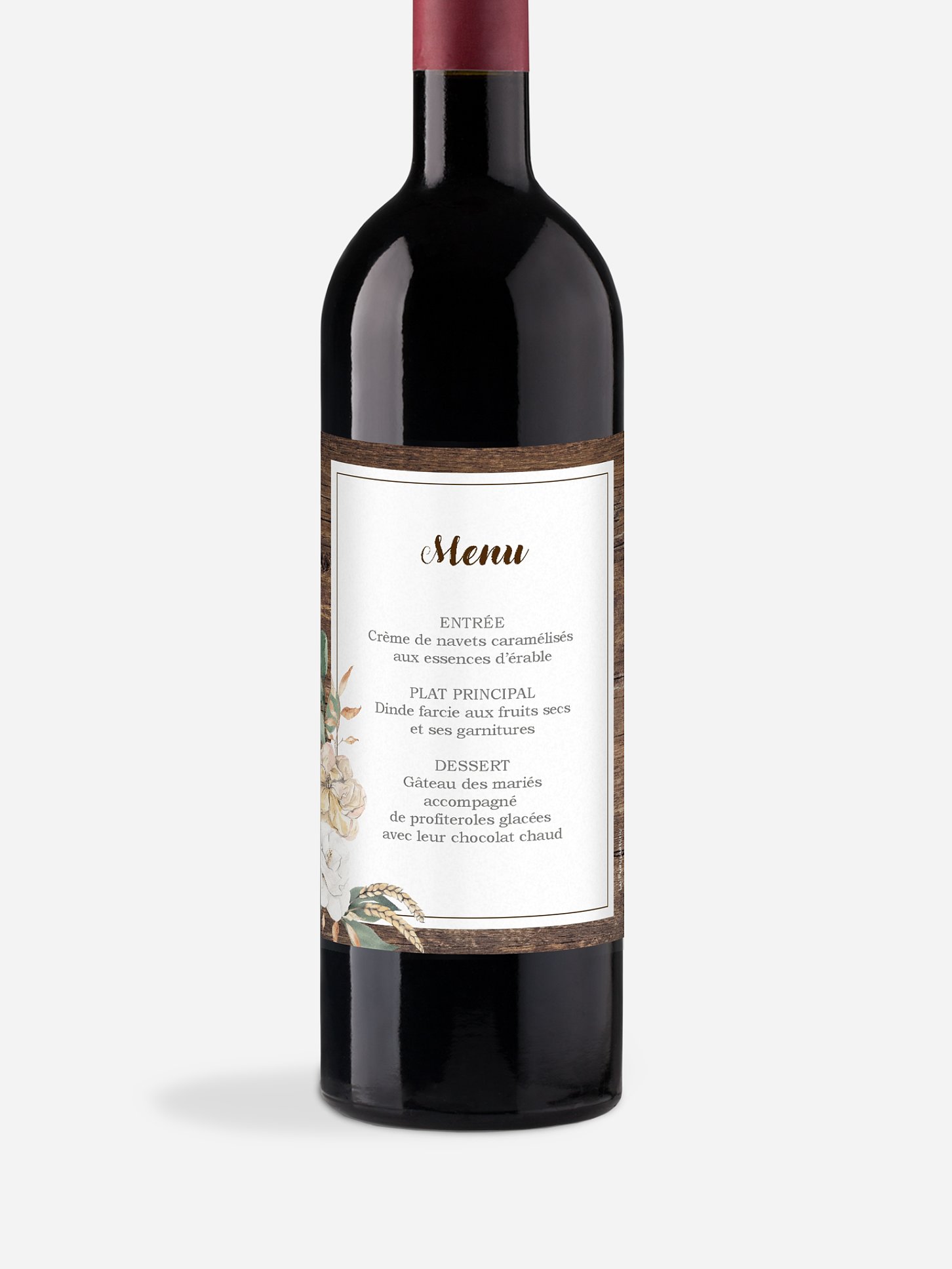 Etiquette bouteille Fleurs champêtres