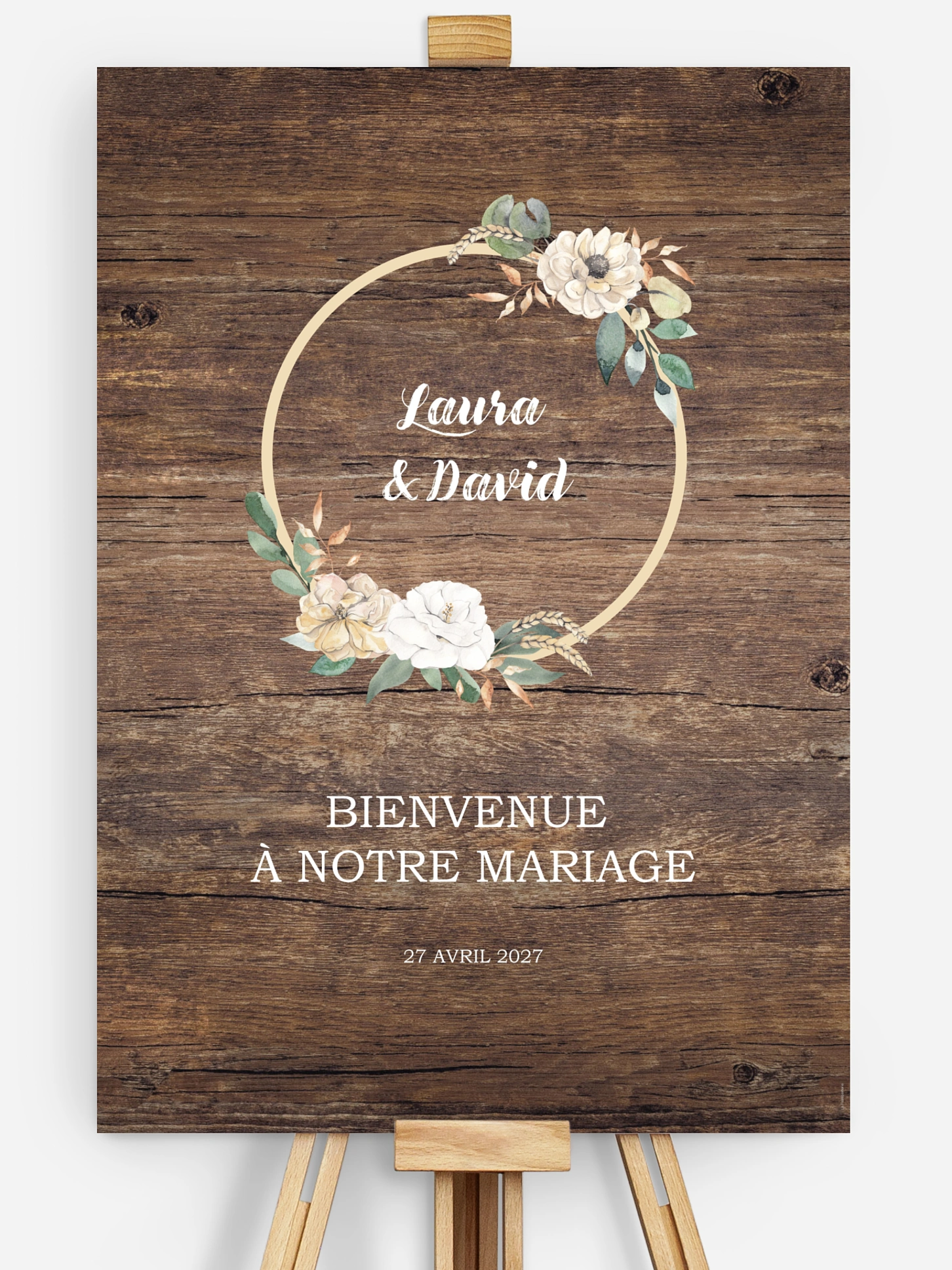 Poster bienvenue mariage Fleurs champêtres