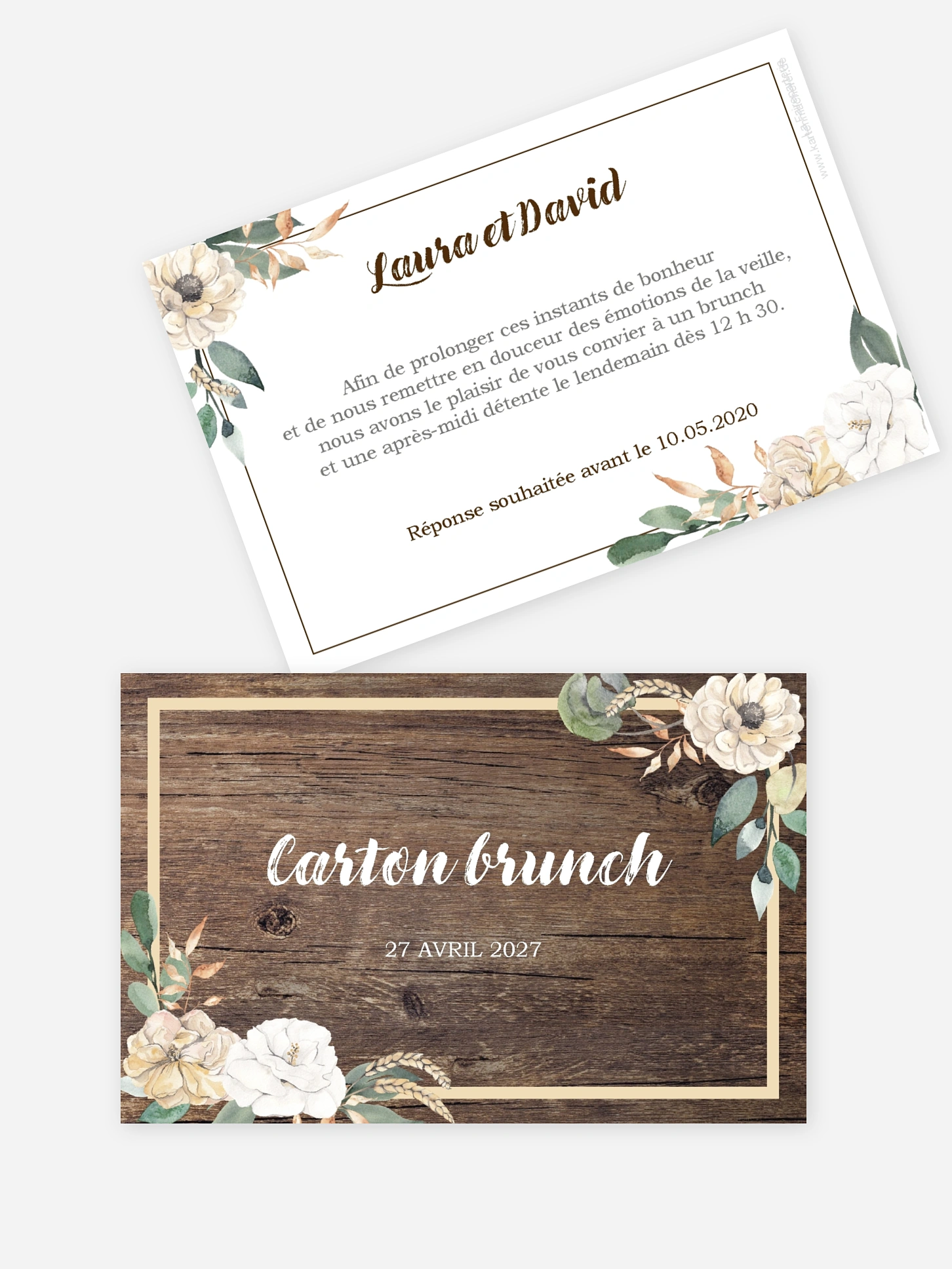 Carte brunch Fleurs champêtres