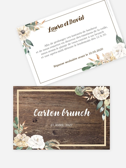 Carte brunch Fleurs champêtres