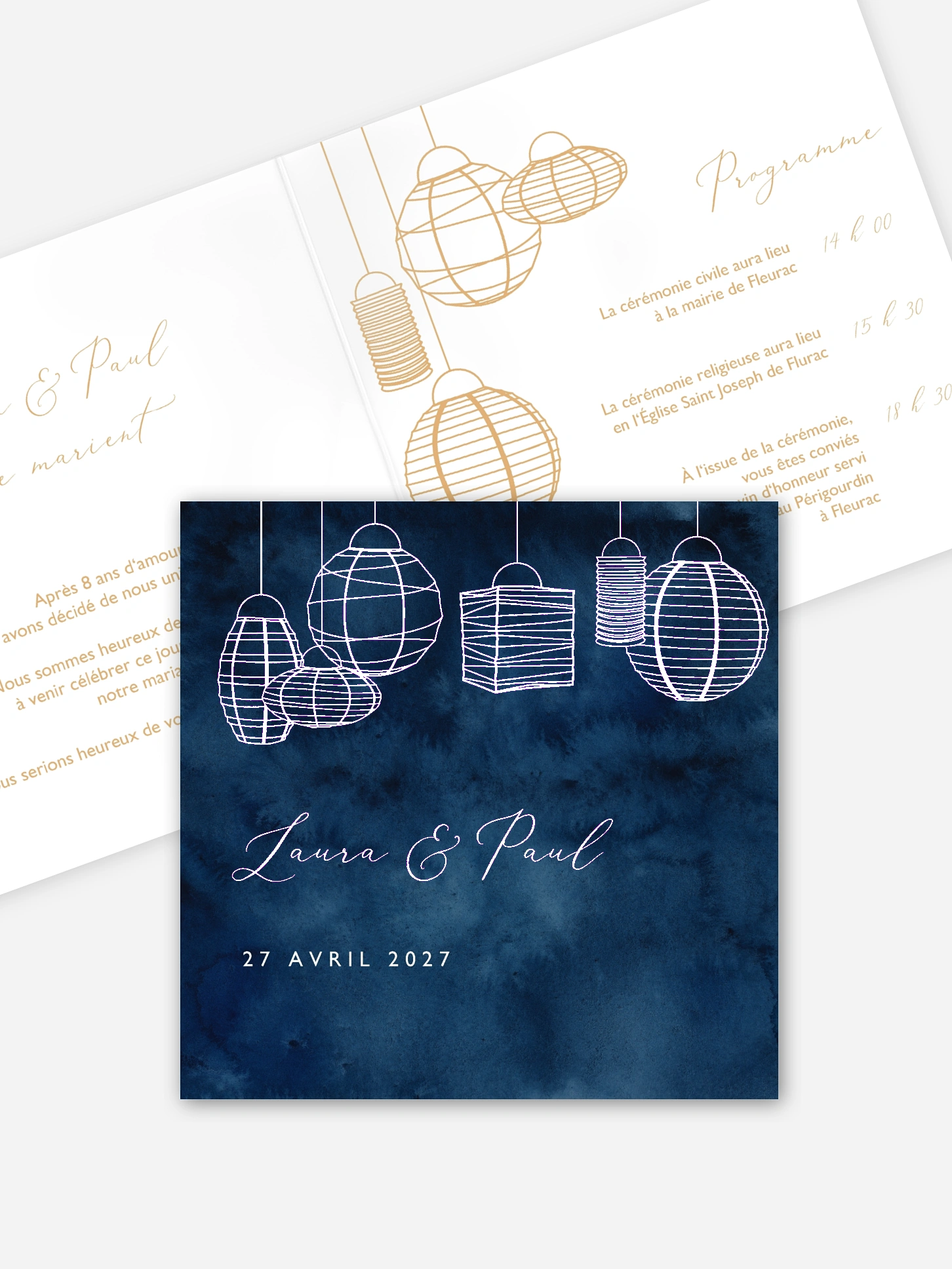 Faire-part de mariage Lampions de nuit
