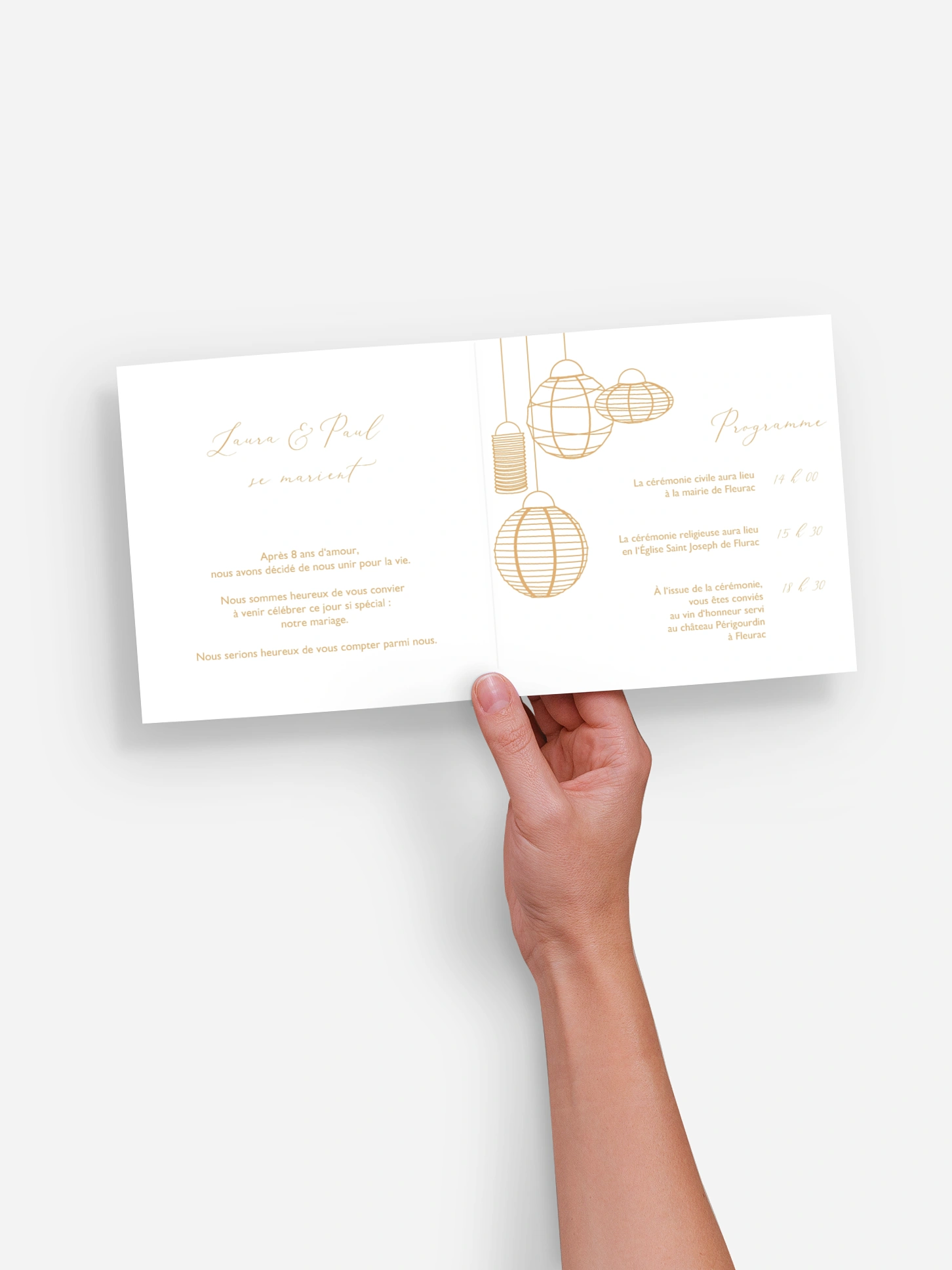Faire-part de mariage Lampions de nuit