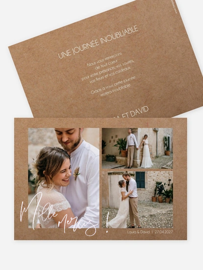 Carte de remerciements Multi-photo VI