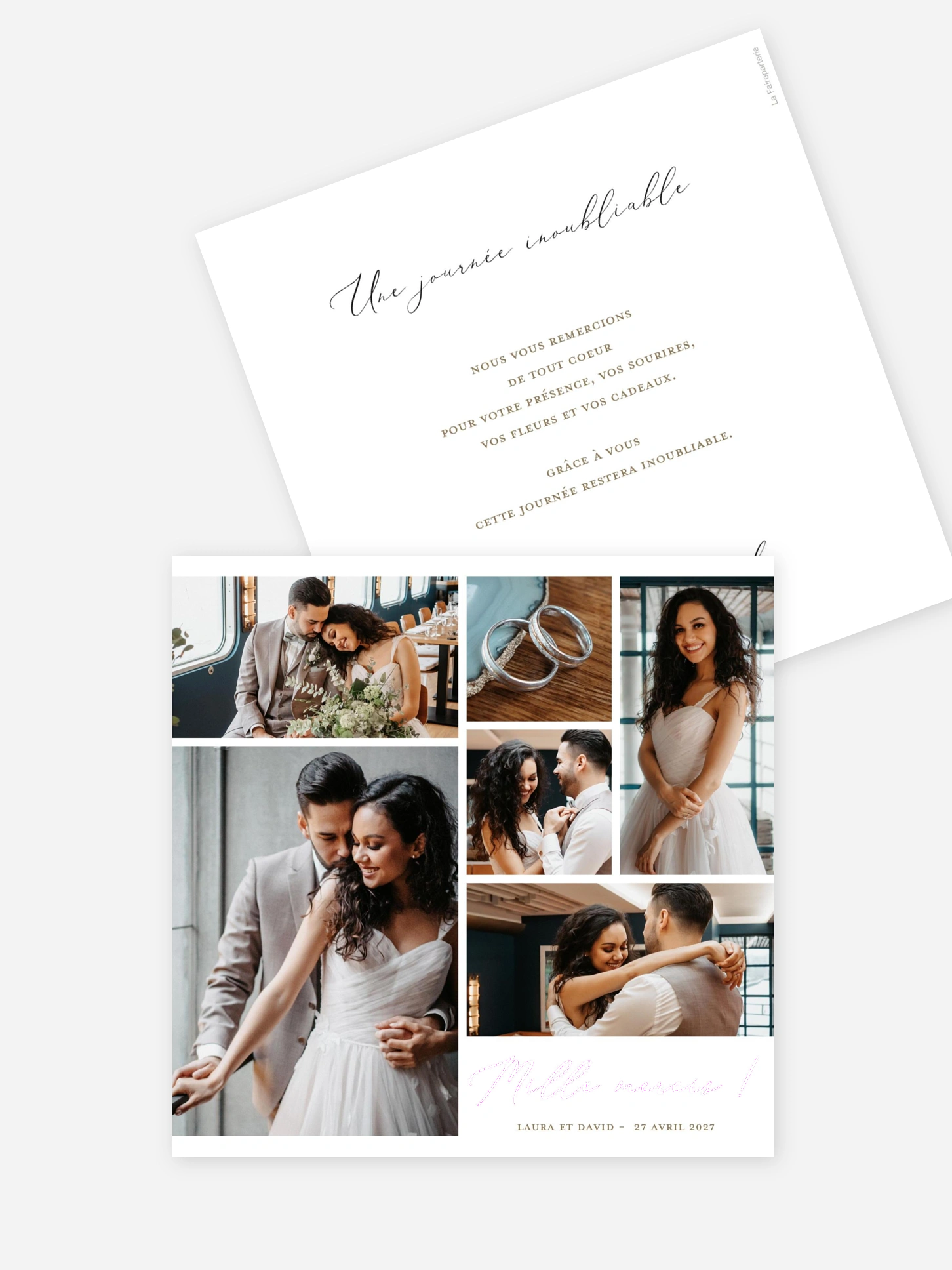 Carte de remerciements Multi-photo VIII