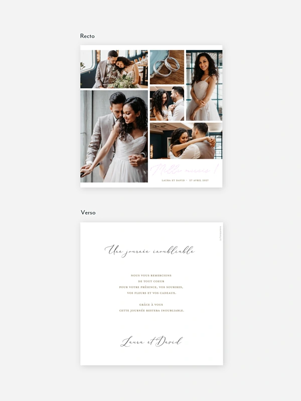 Carte de remerciements Multi-photo VIII