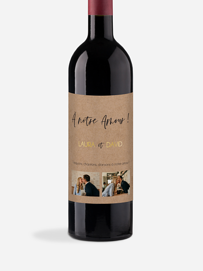 Étiquette bouteille Bande photos