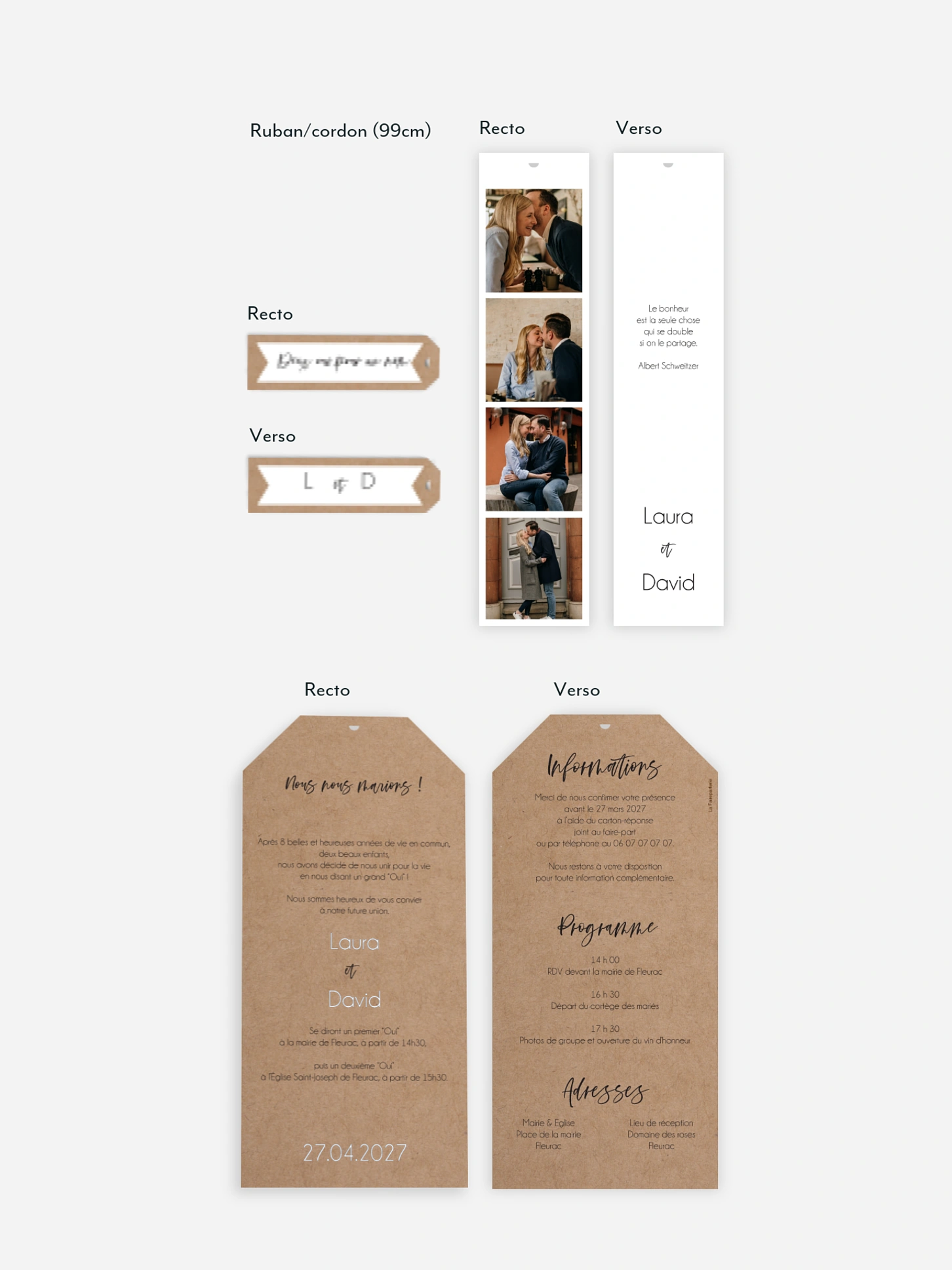 Faire-part de mariage Bande photos