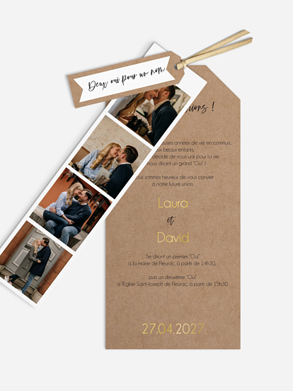 Faire-part de mariage Bande photos