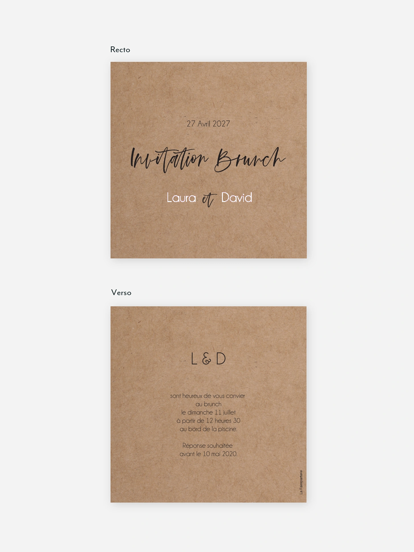 Carte brunch Bande photos