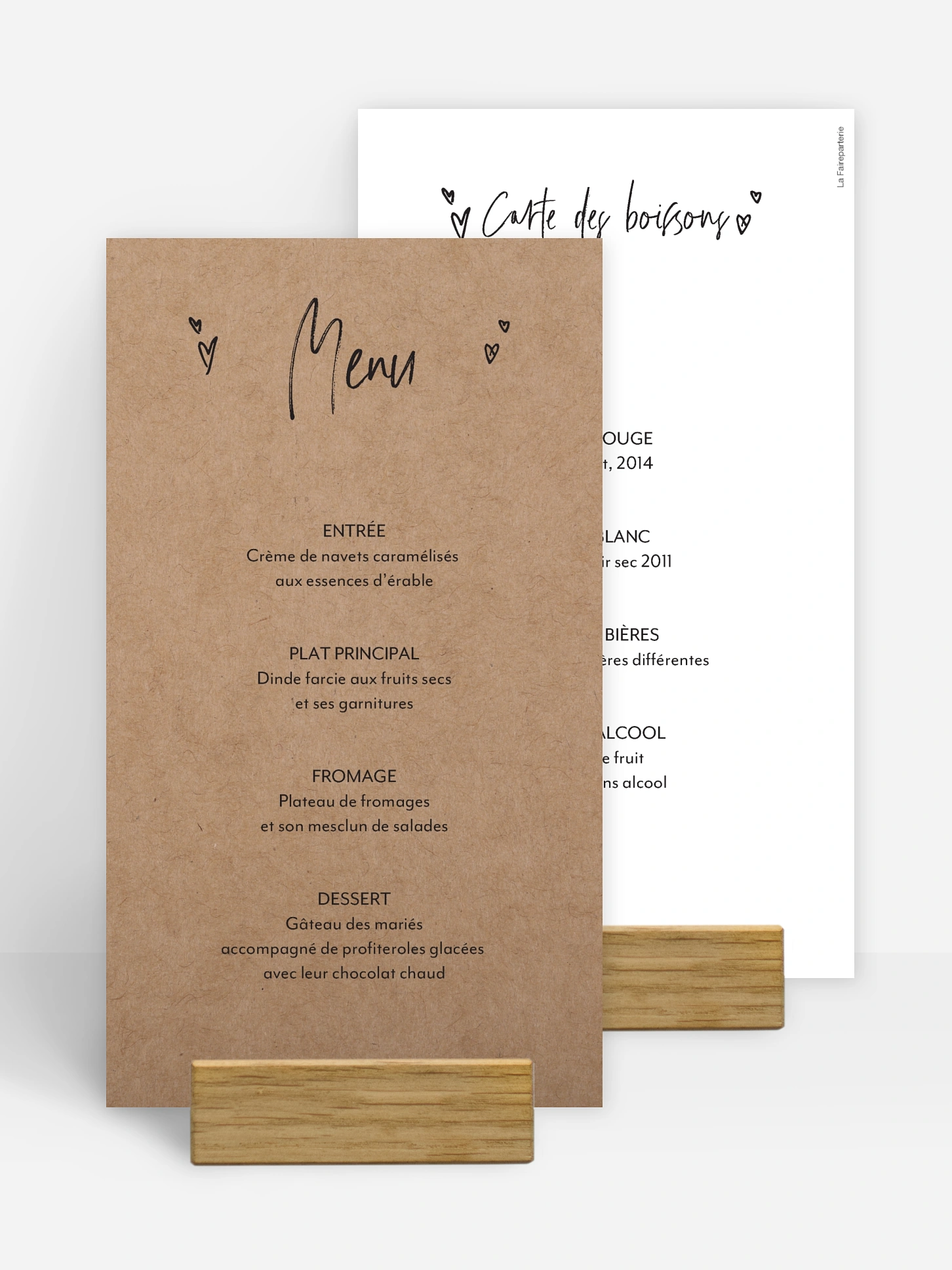 Menu mariage Nous