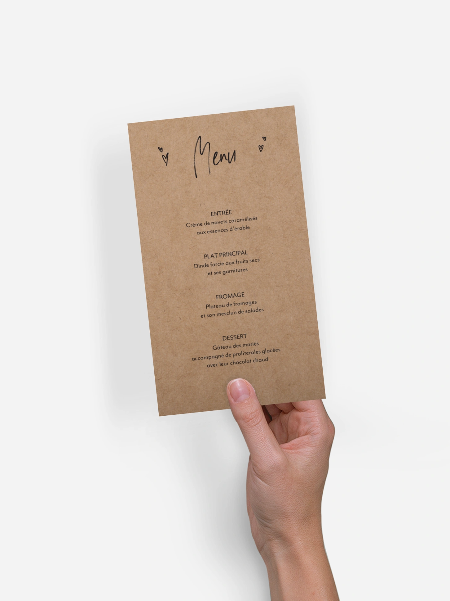 Menu mariage Nous