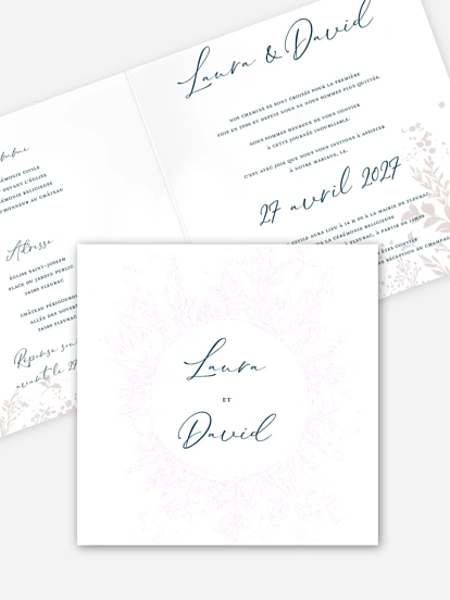 Faire-part de mariage Envolée florale chic