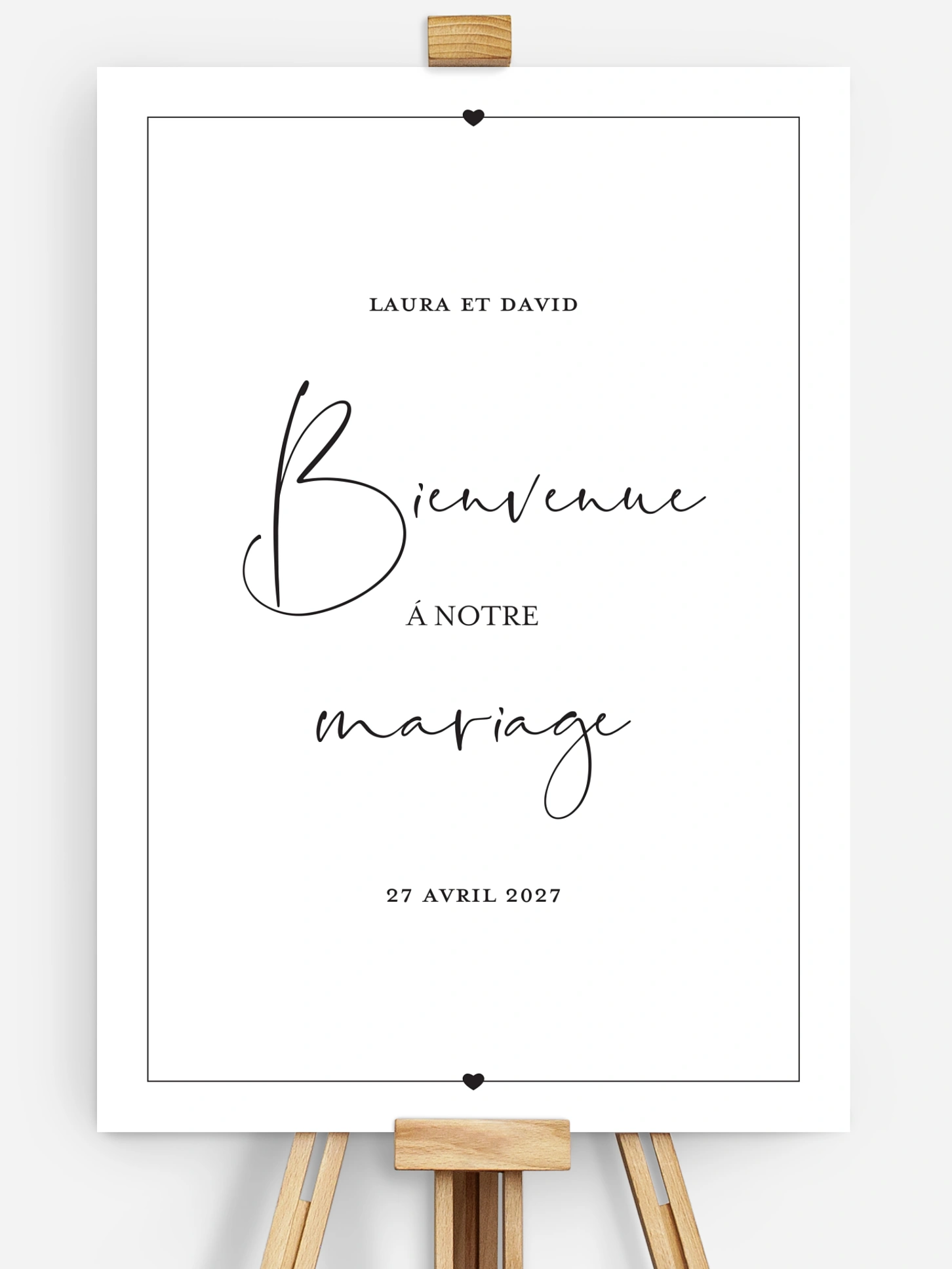 Poster bienvenue mariage Heureux duo