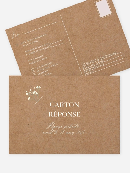 Carton réponse Couronne de gypsophile