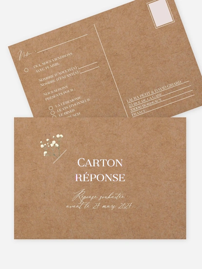 Carton réponse Couronne de gypsophile