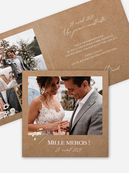 Carte de remerciements Couronne de gypsophile