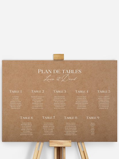 Poster plan de table mariage Couronne de gypsophile