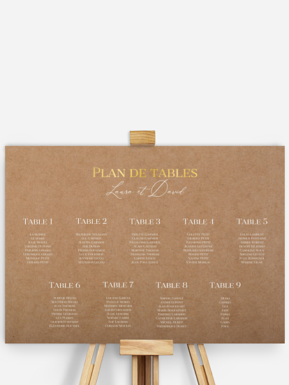 Poster plan de table mariage Couronne de gypsophile