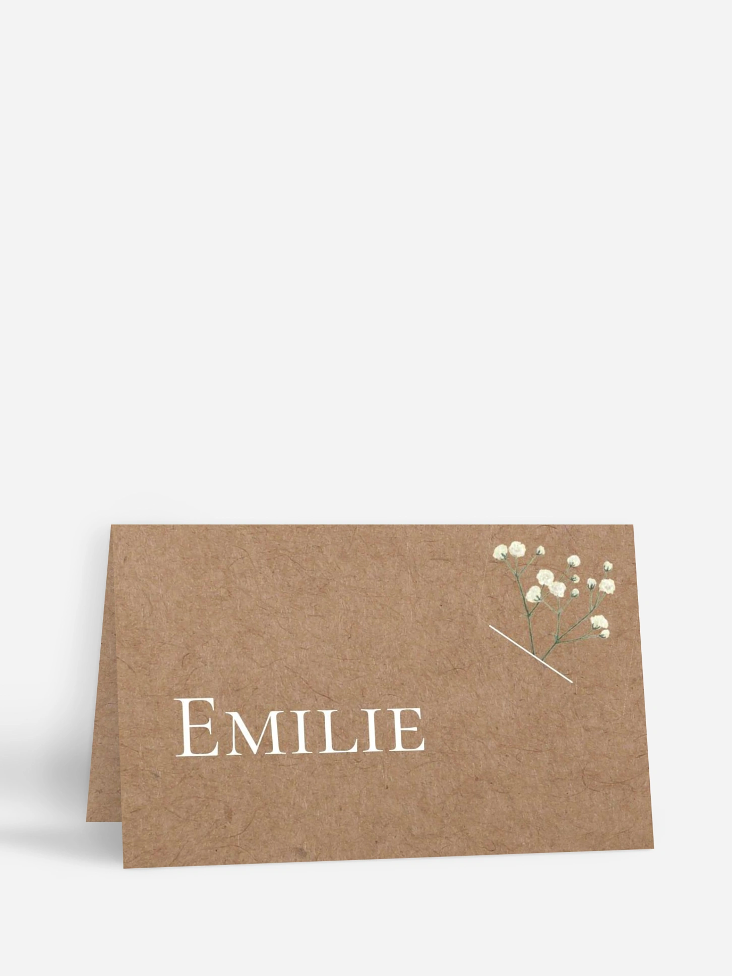 Marque-place mariage Couronne de gypsophile