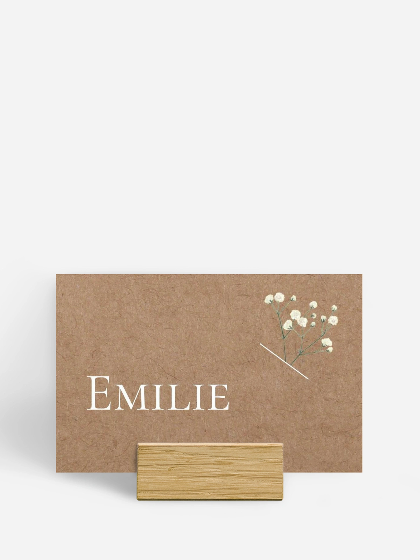 Marque-place mariage Couronne de gypsophile