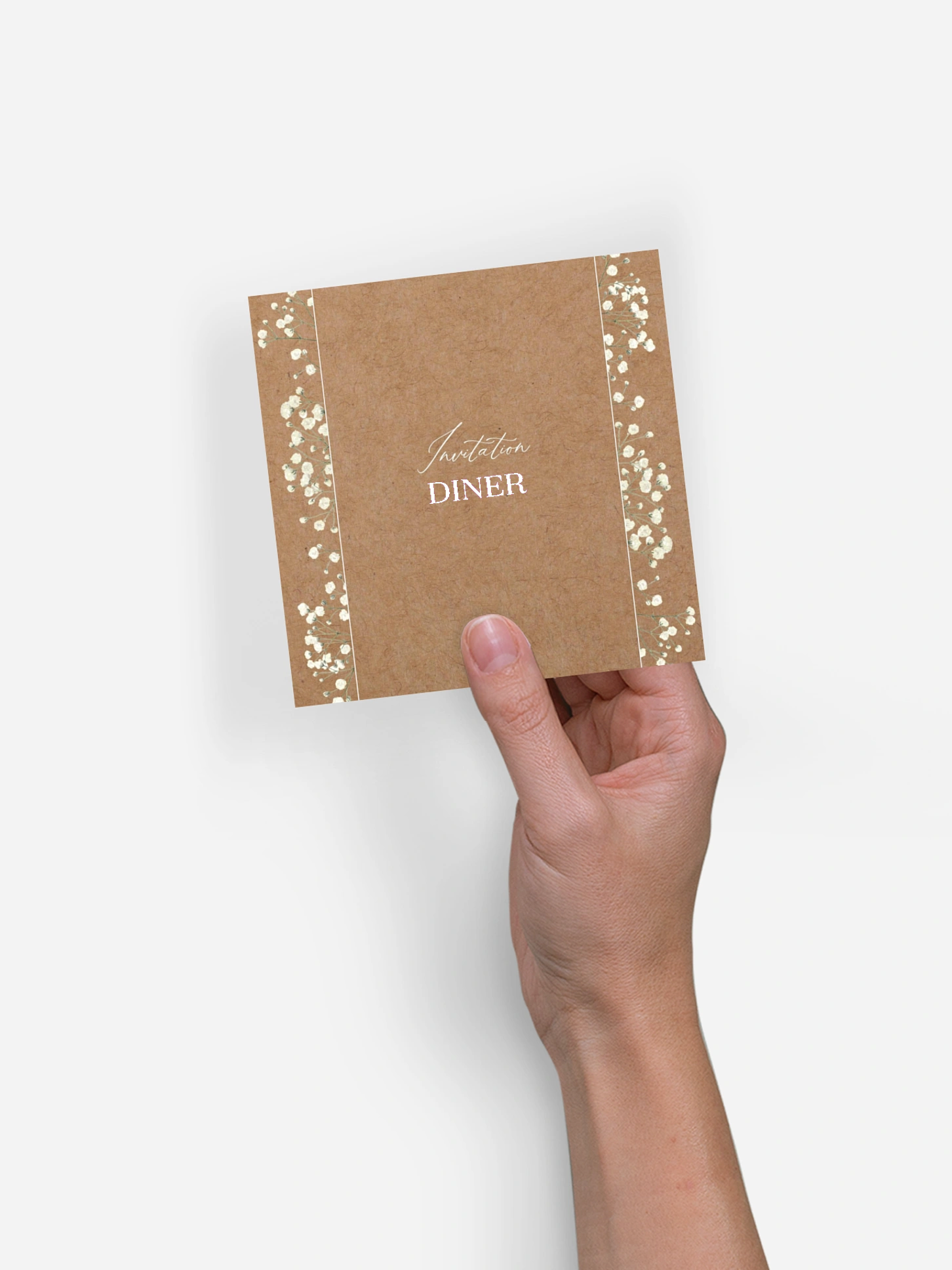 Carton d'invitation Couronne de gypsophile