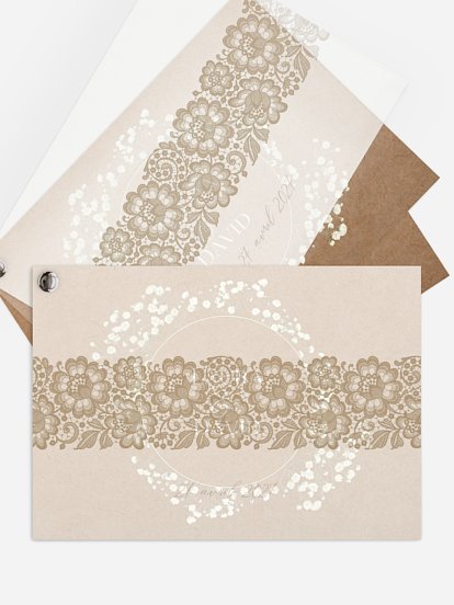 Faire-part de mariage Couronne de gypsophile