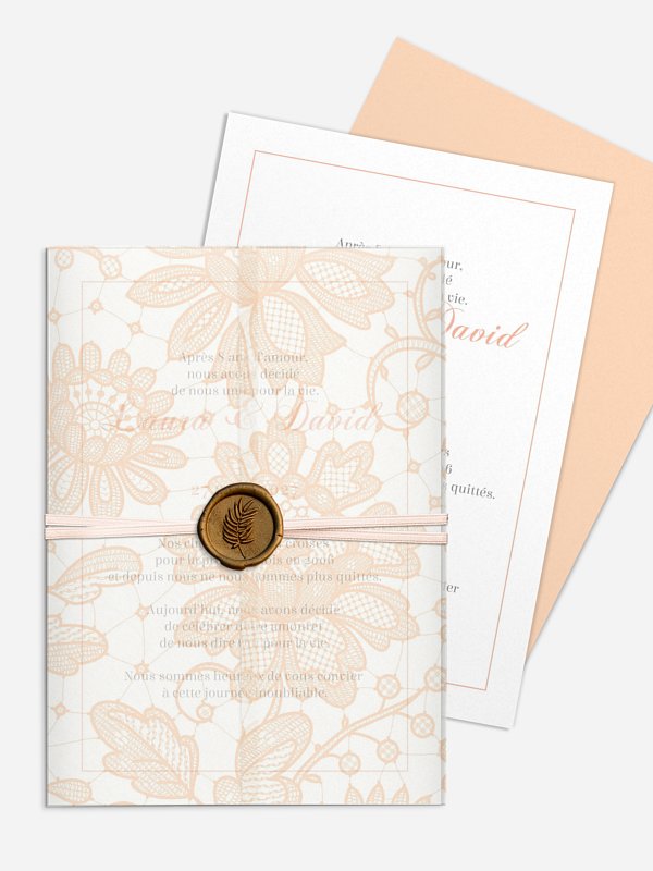 Faire-part de mariage Dentelle élégante