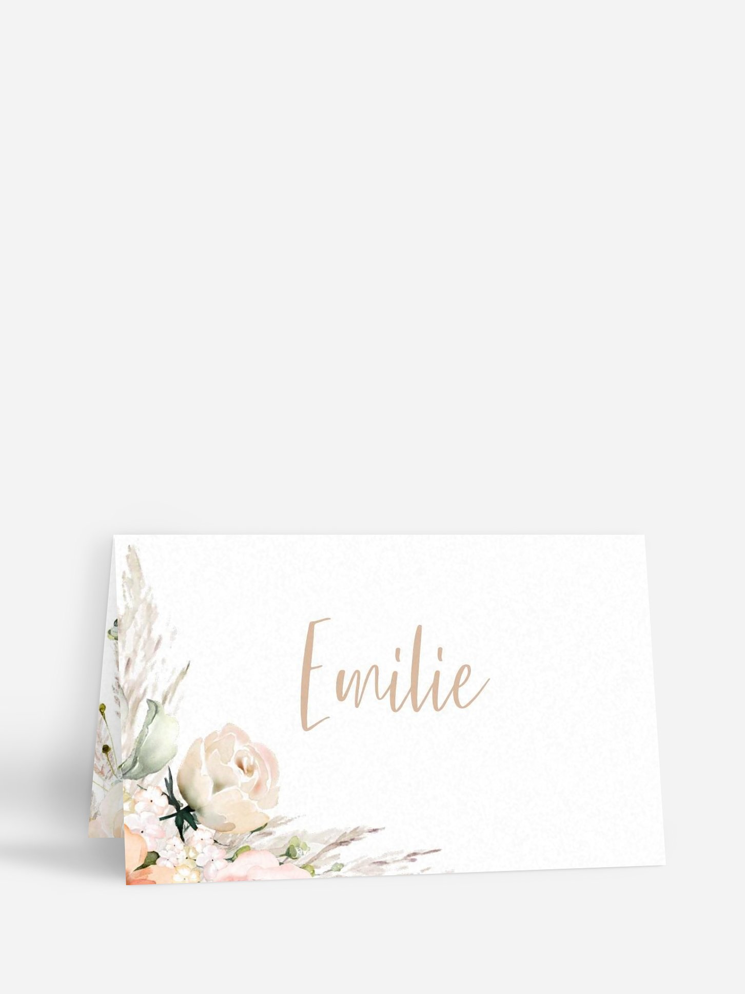 Marque-place mariage Rose & Pampas
