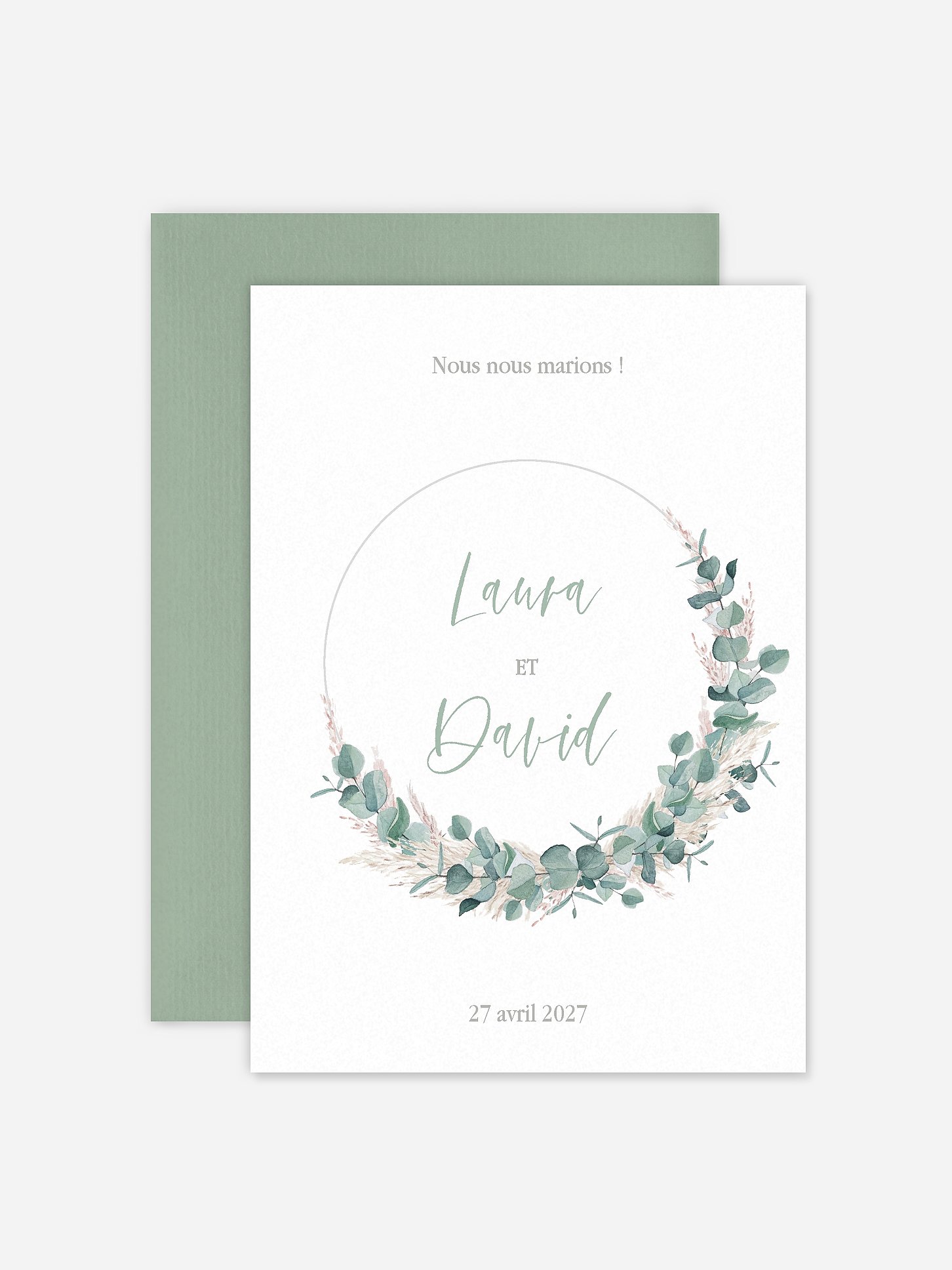 Faire-part de mariage Eucalyptus & Pampas