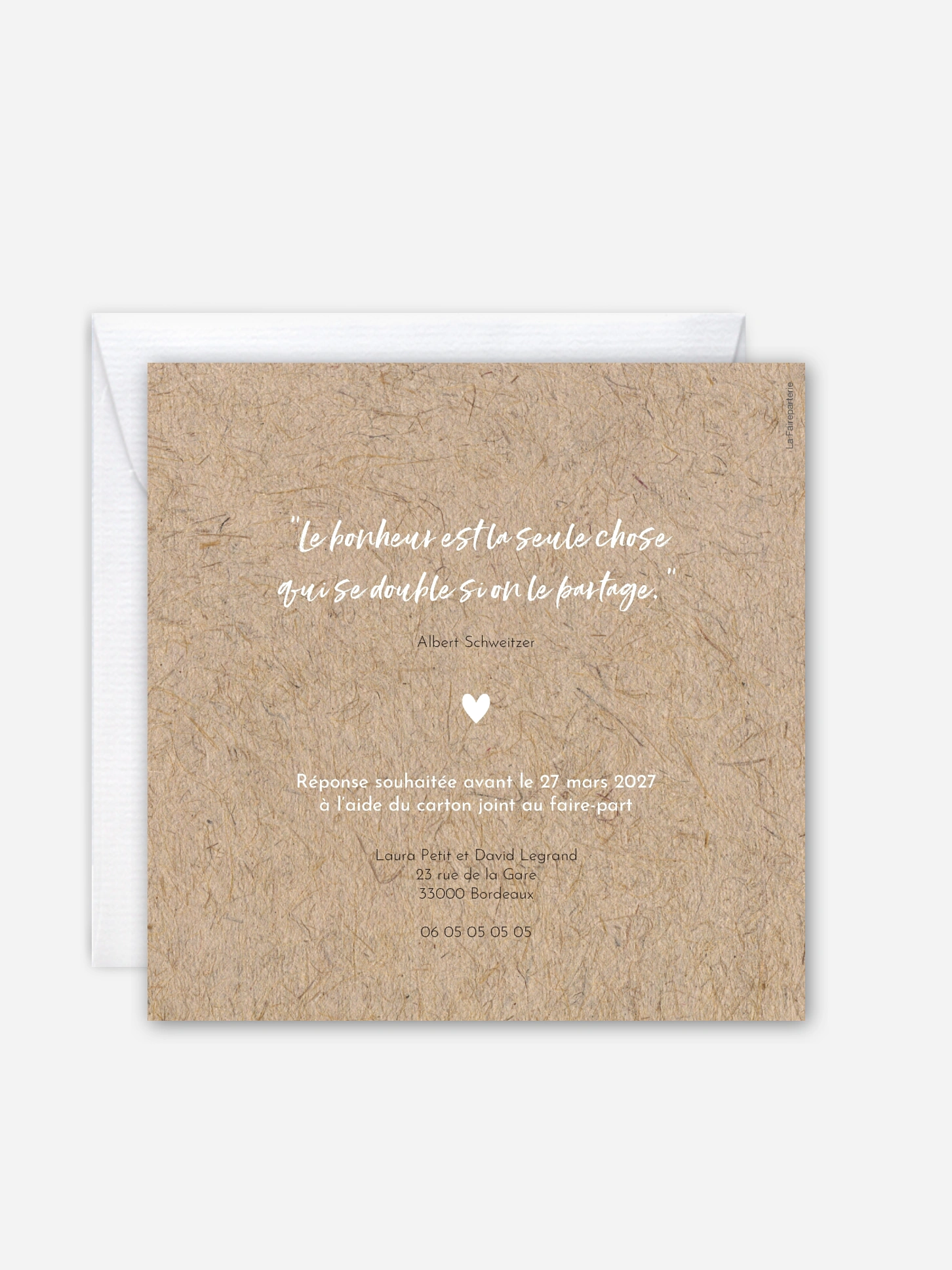 Faire-part de mariage Crafty Family