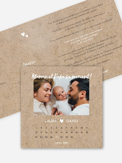 Faire-part de mariage Crafty Family