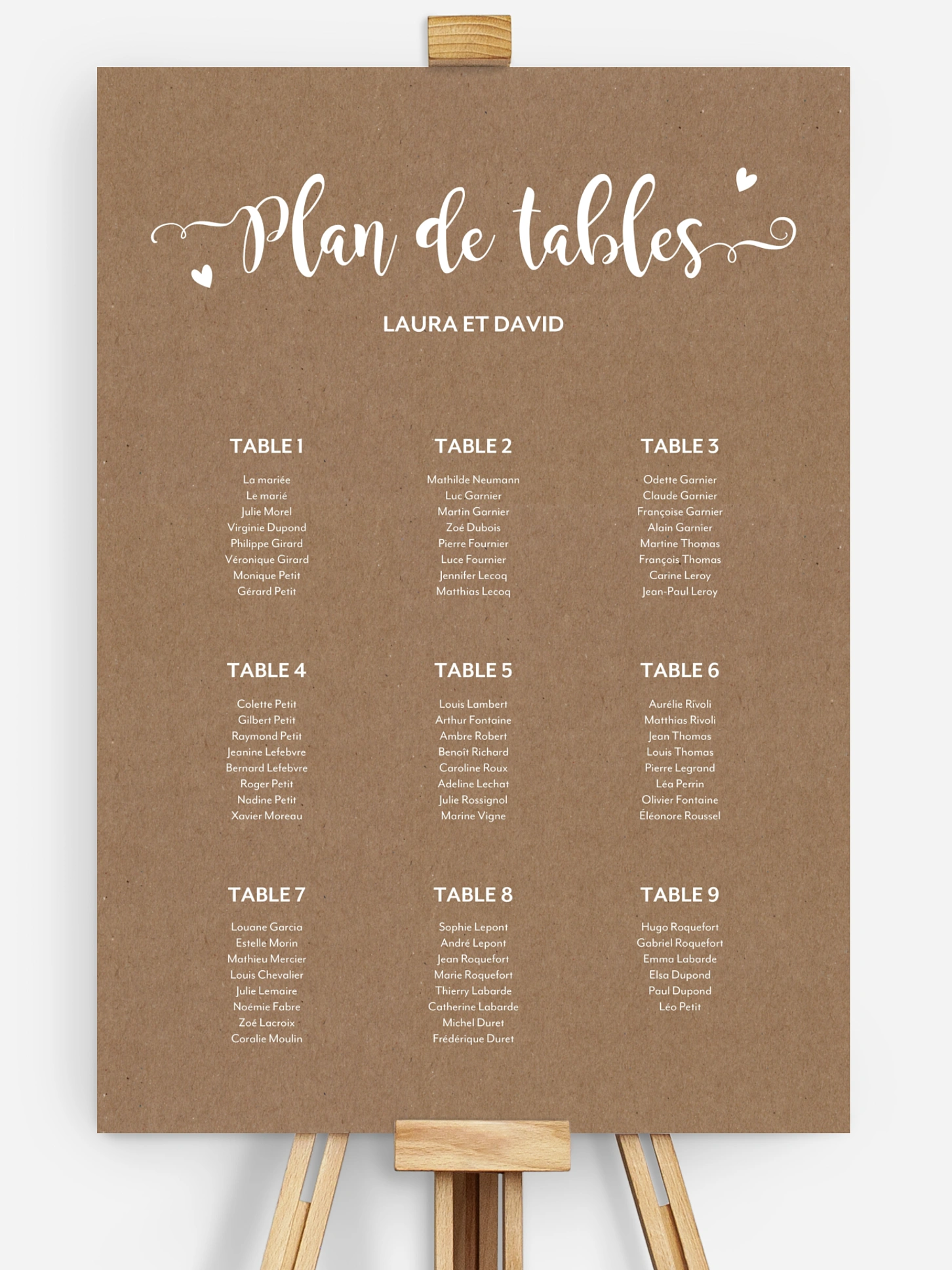 Poster plan de table mariage Family Love