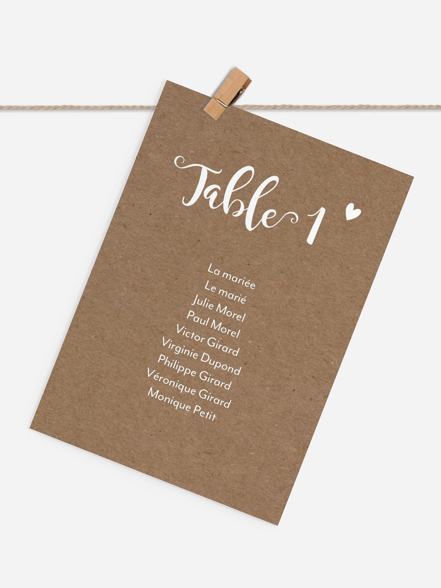 Cartons plan de table mariage Family Love