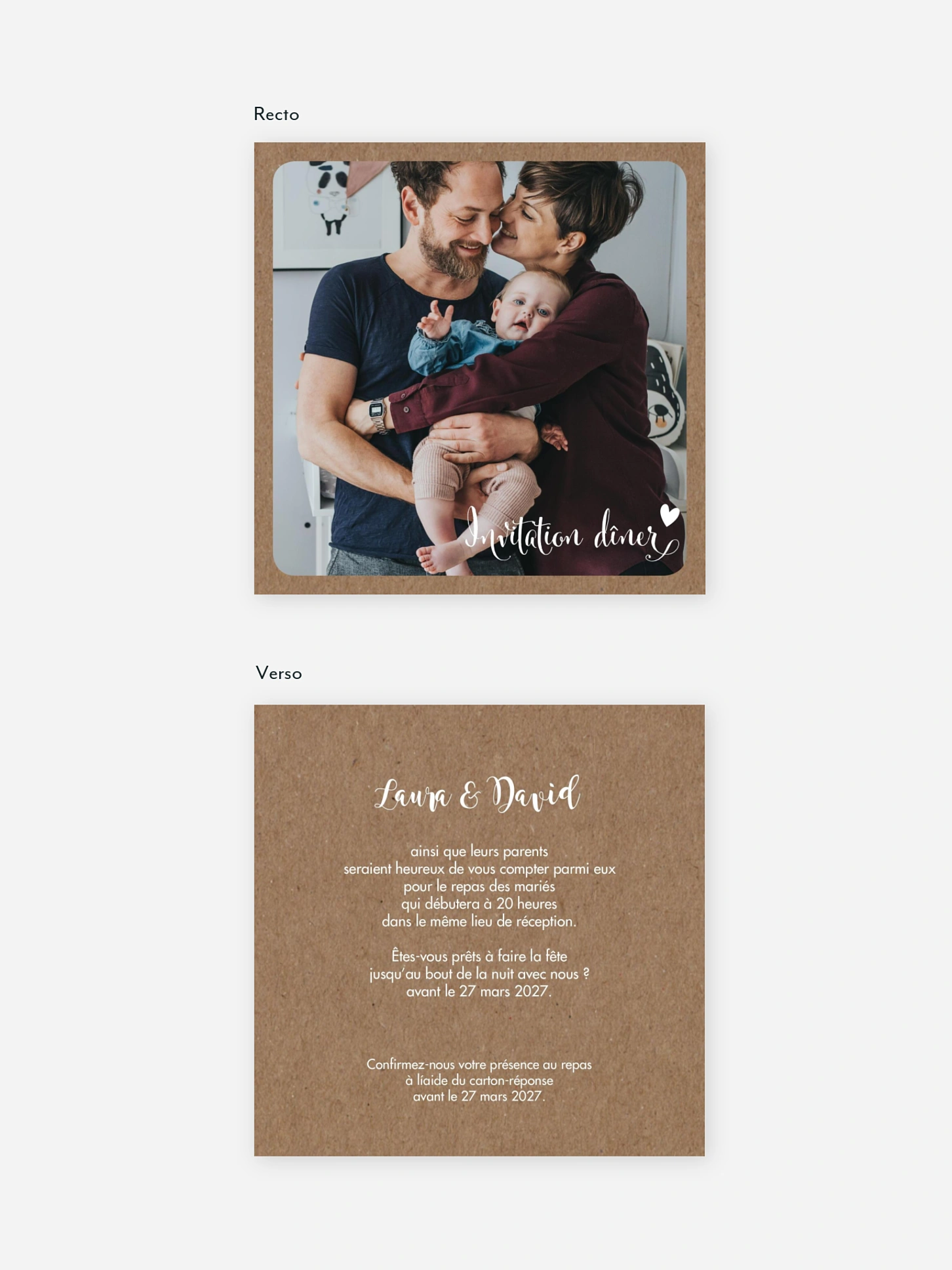 Carton d'invitation Family Love
