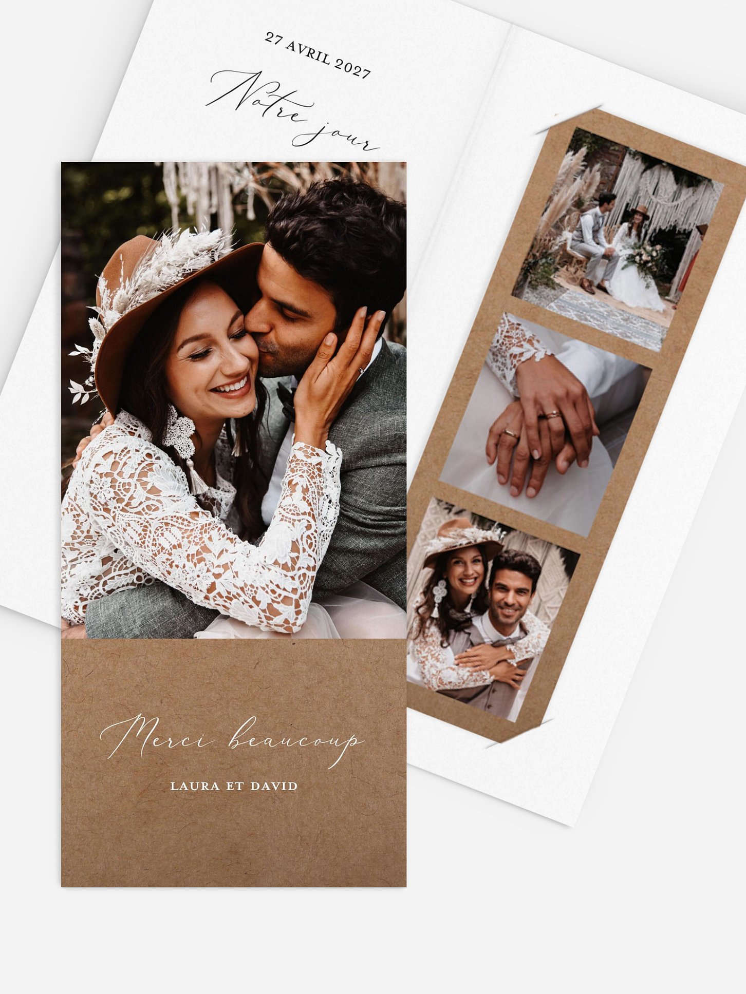 Carte de remerciements Romantic Family