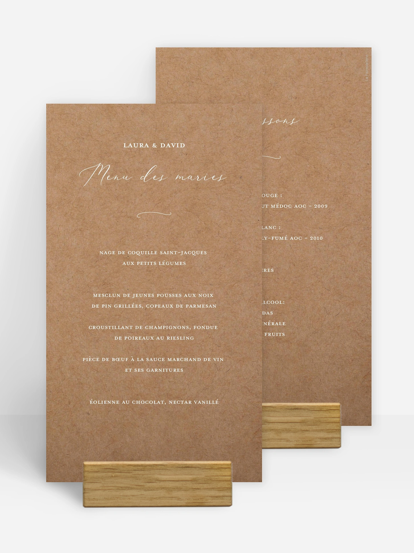 Menu mariage Romantic Family