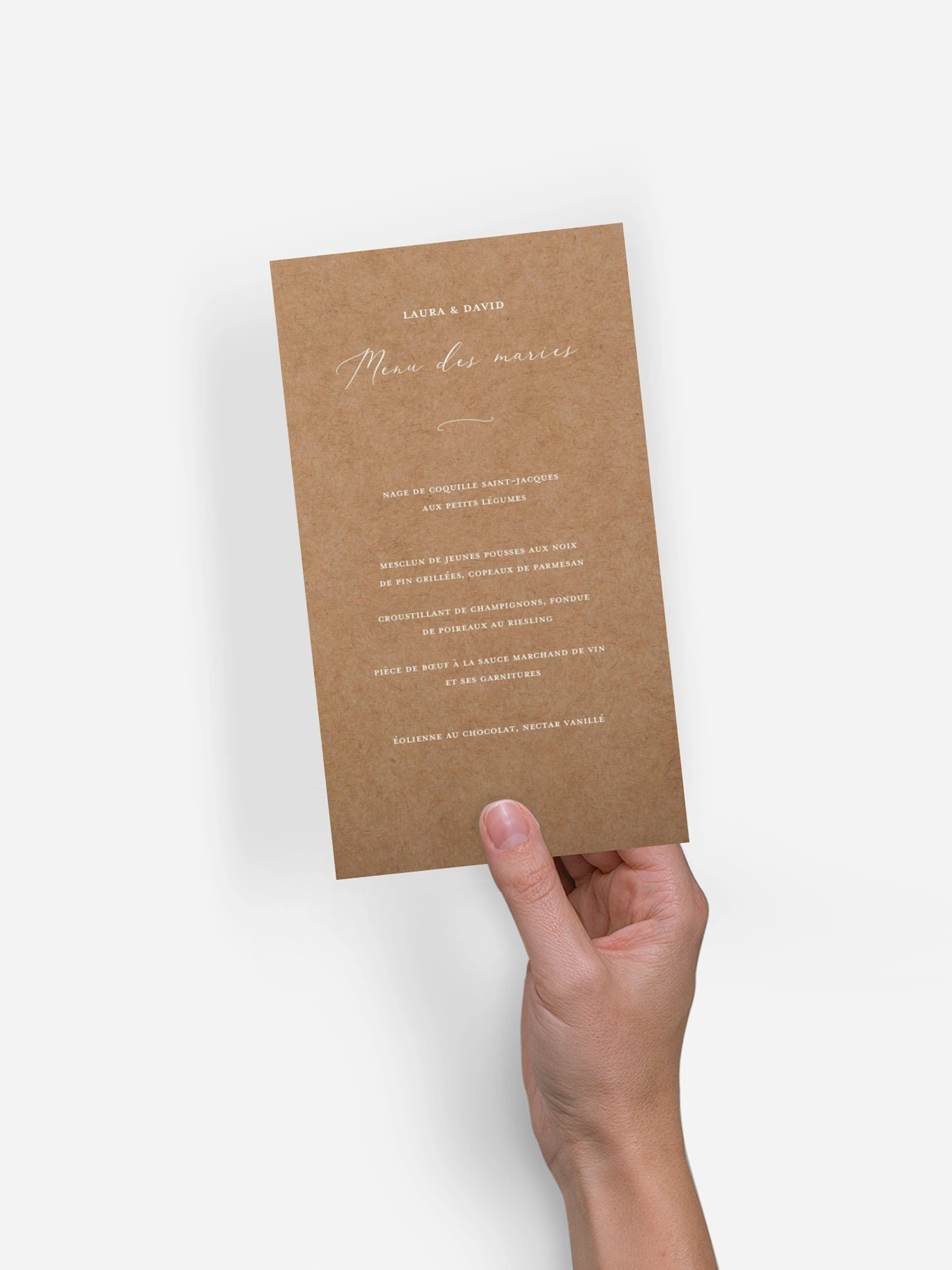 Menu mariage Romantic Family