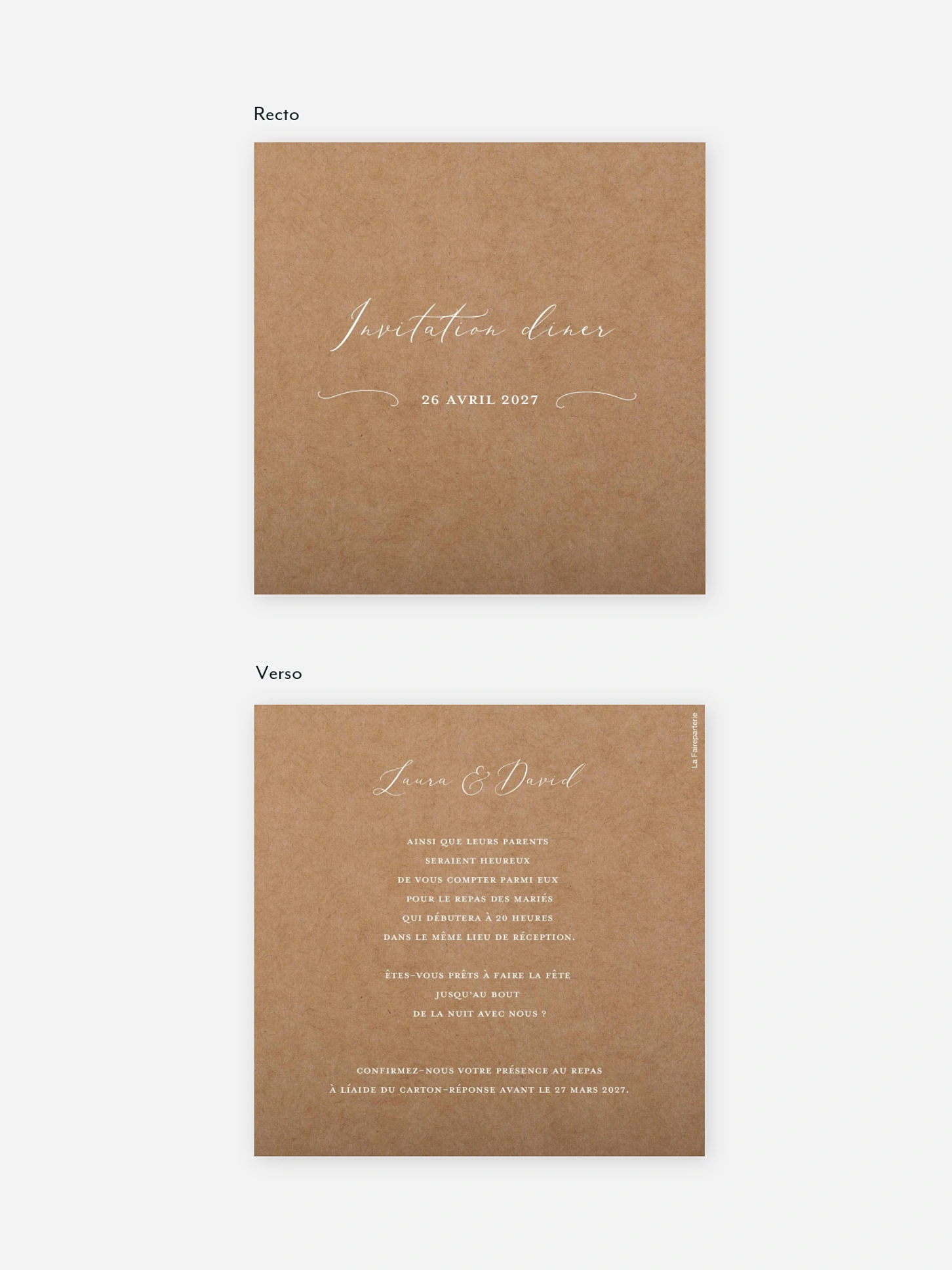 Carton d'invitation Romantic Family