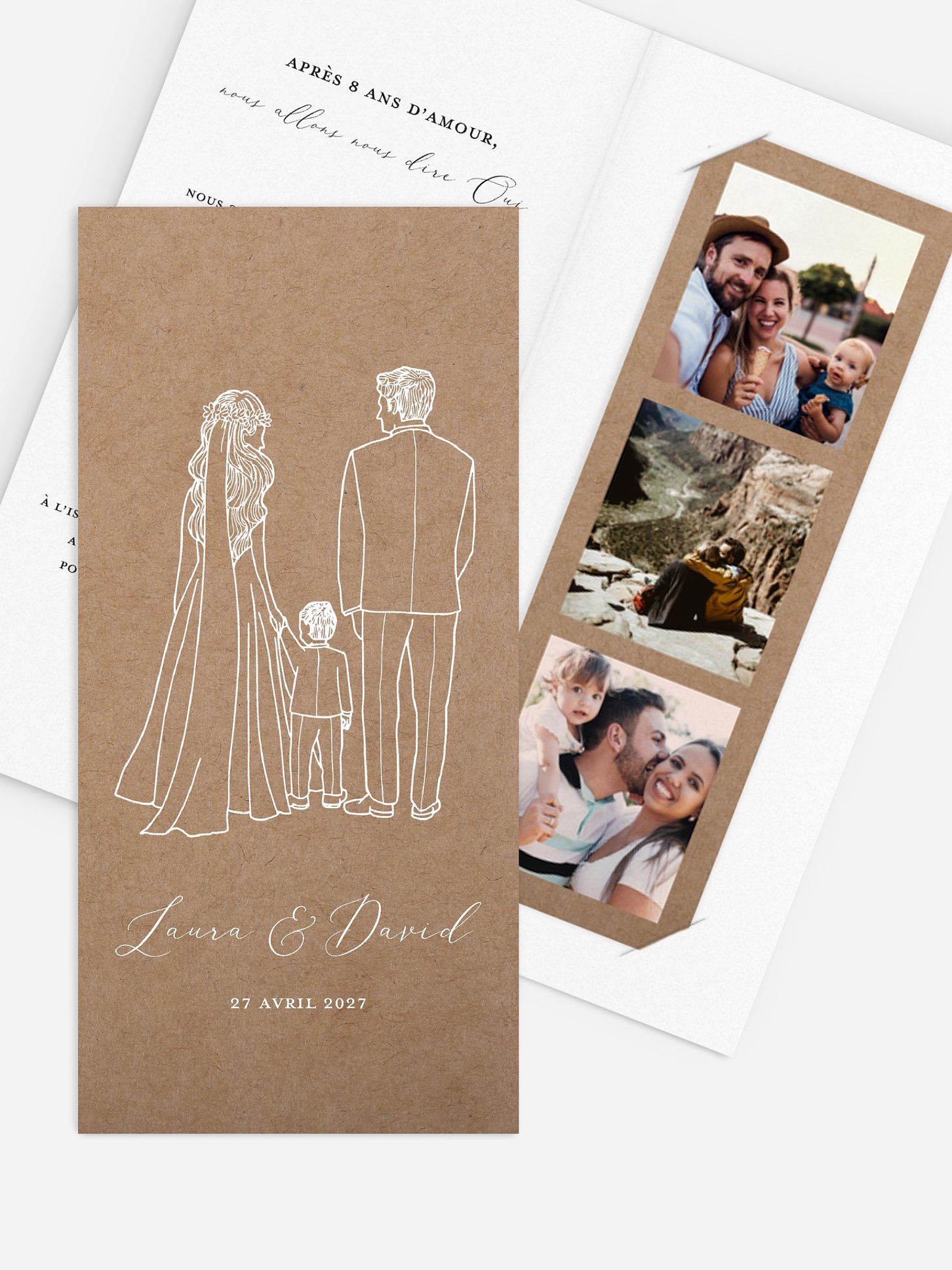 Faire-part de mariage Romantic Family