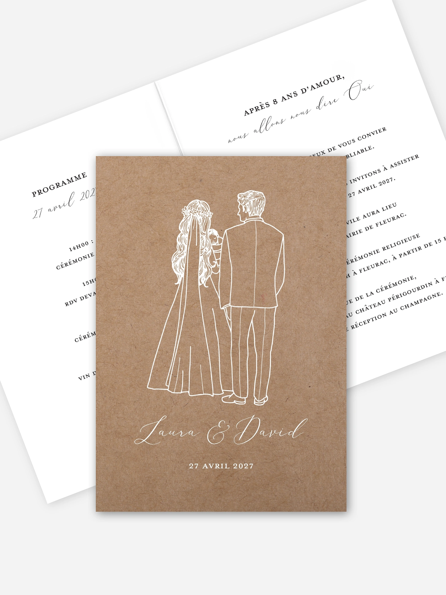 Faire-part de mariage Romantic Family
