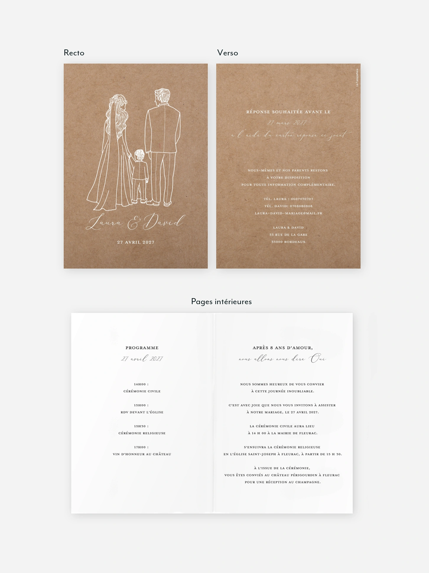 Faire-part de mariage Romantic Family