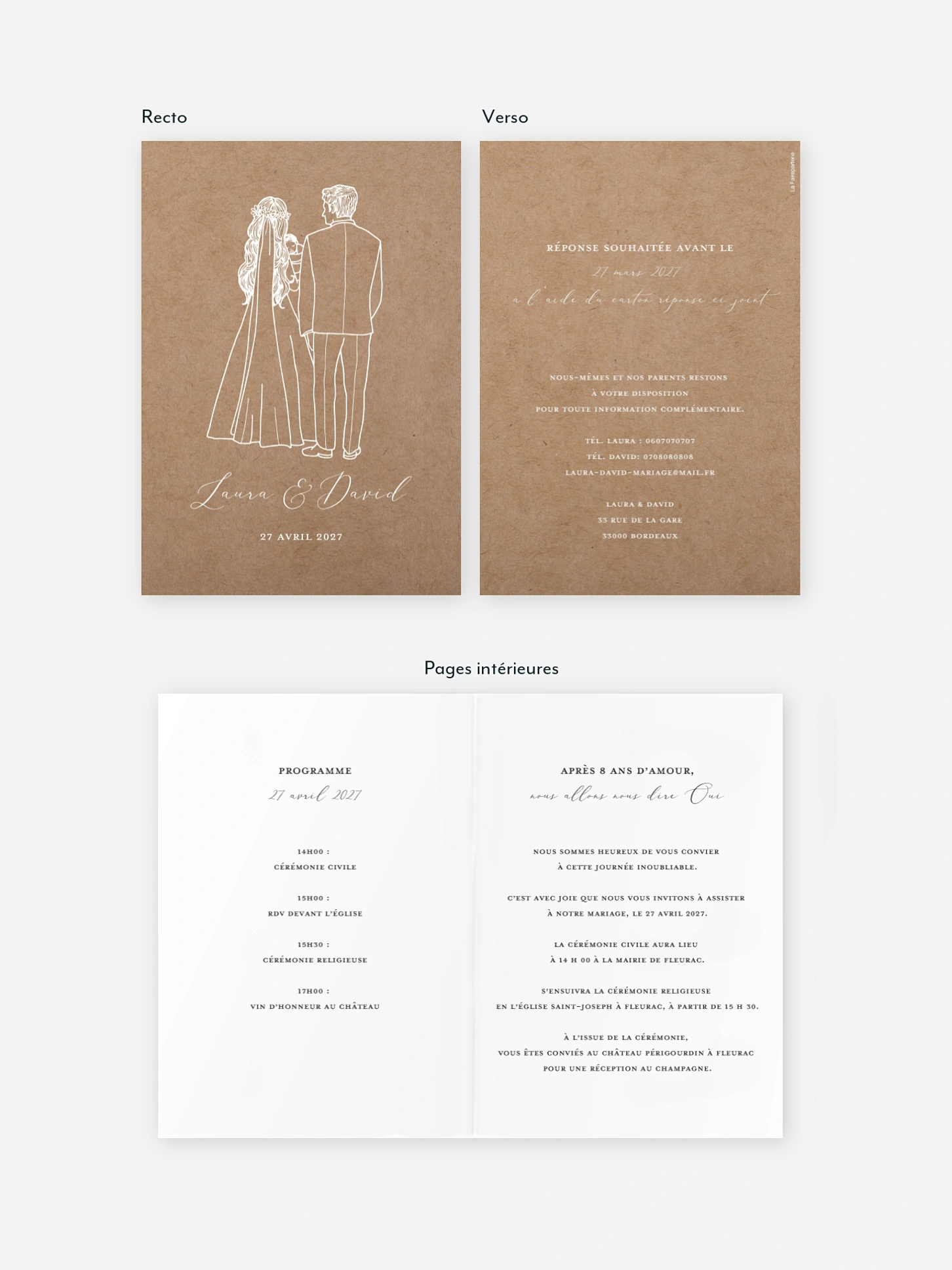 Faire-part de mariage Romantic Family