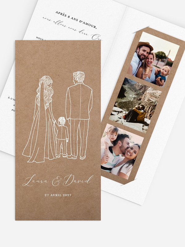 Faire-part de mariage Romantic Family