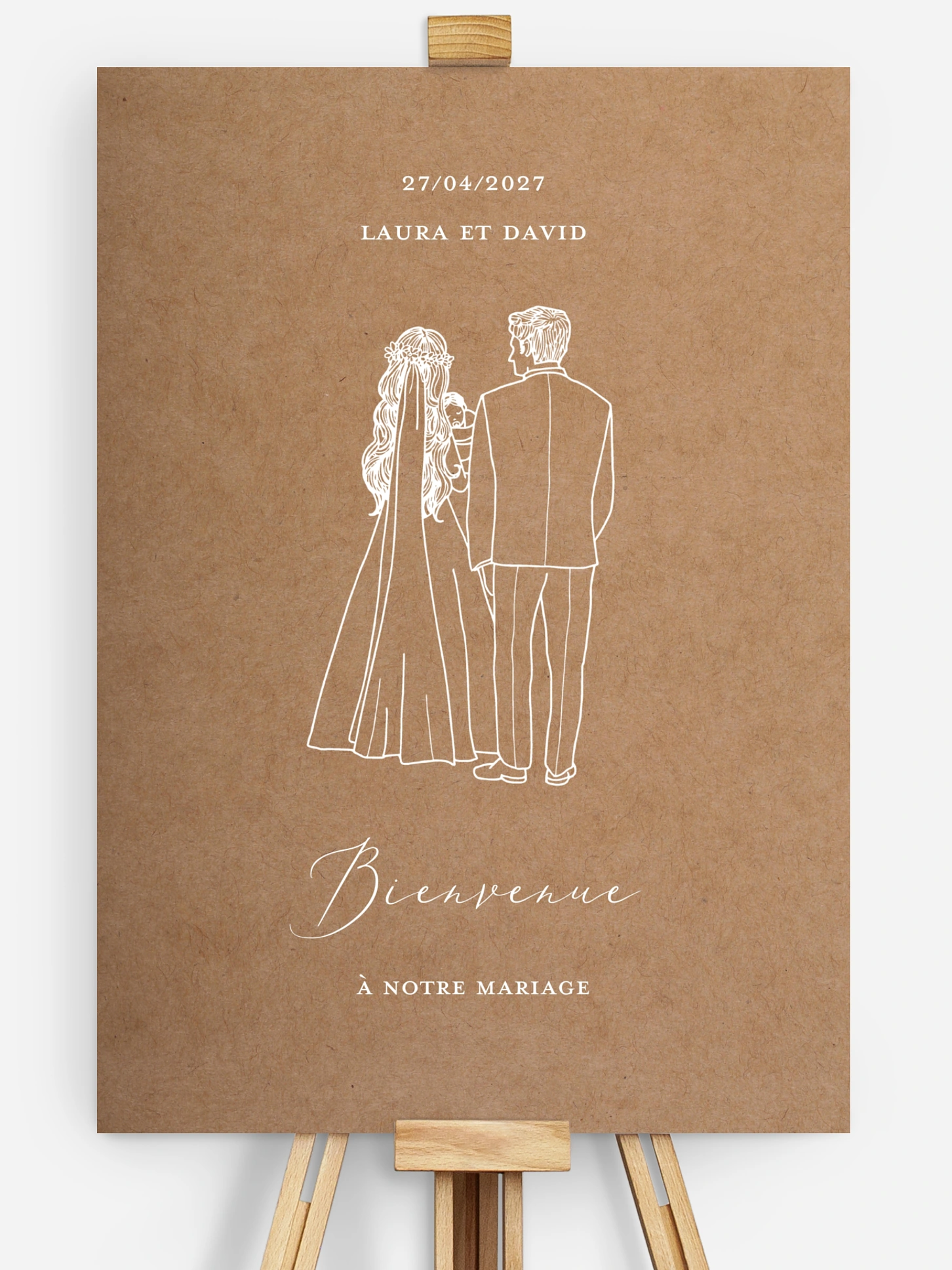 Poster bienvenue mariage Romantic Family