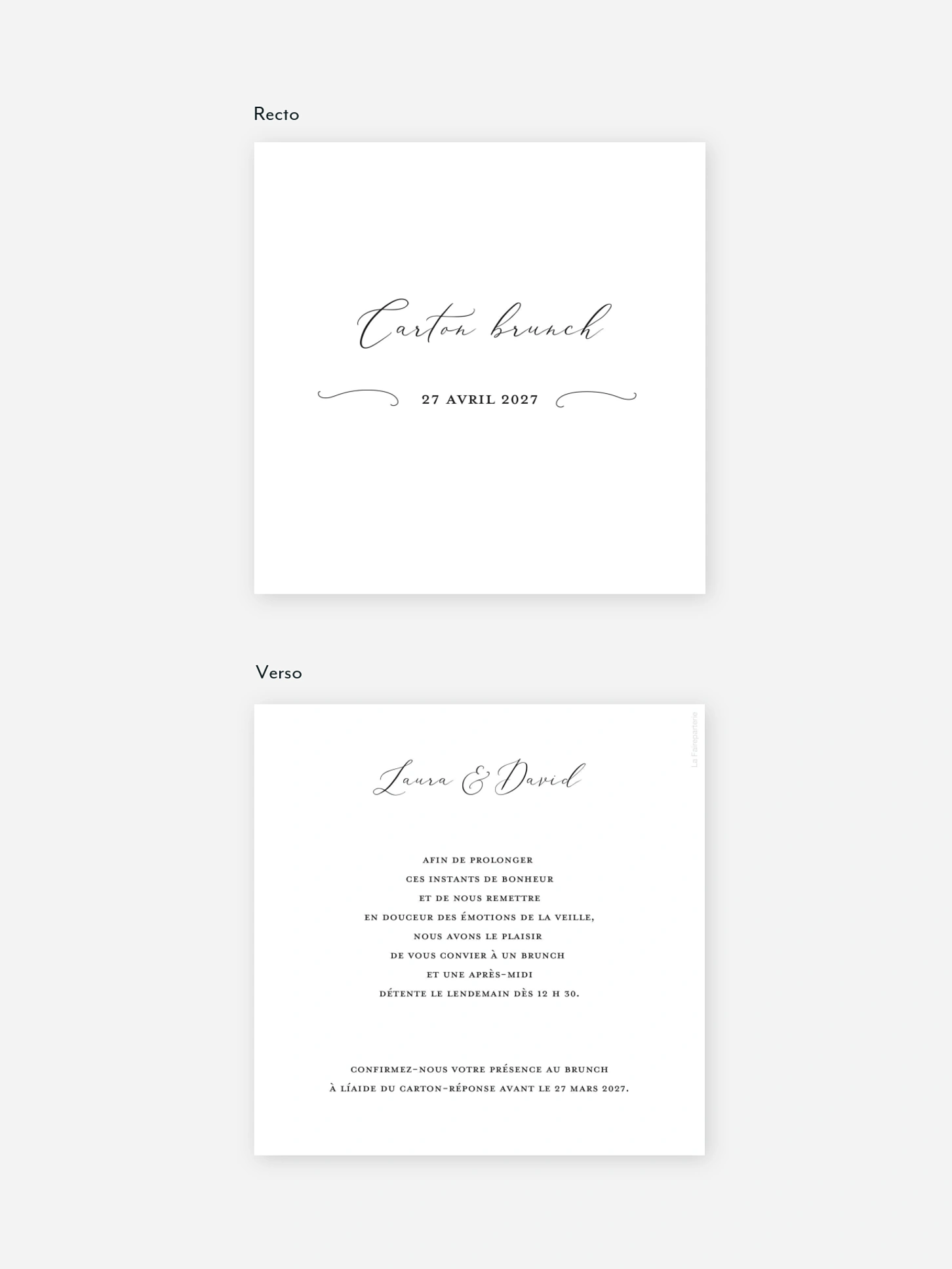 Carte brunch Romantic Family
