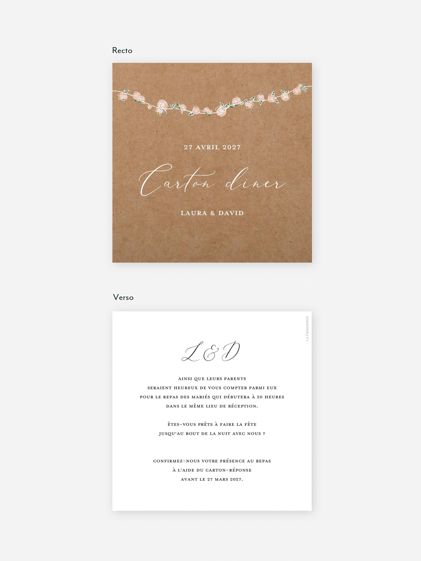 Carton d'invitation Romantic Love